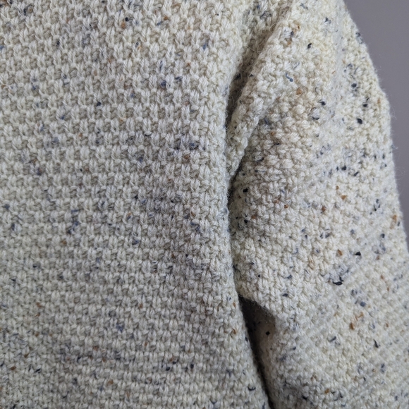 Highland Home Industries Scotland Wool Cable Knit Sweater Mock Neck Crew - Picture 3 of 10